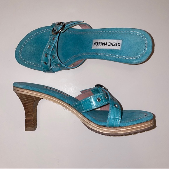 NWOT Steve Madden Teal Heels - Picture 3 of 7